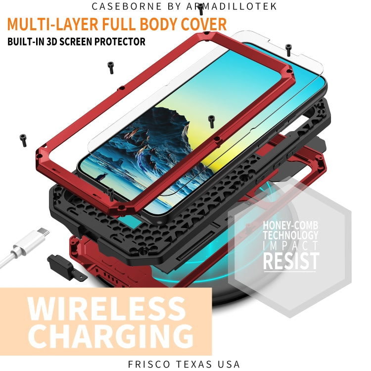 For Samsung Galaxy S22 5G R-JUST Sliding Camera Metal + Silicone Holder Phone Case(Red) - Galaxy S22 5G Cases by R-JUST | Online Shopping South Africa | PMC TechLife | Buy Now Pay Later Mobicred