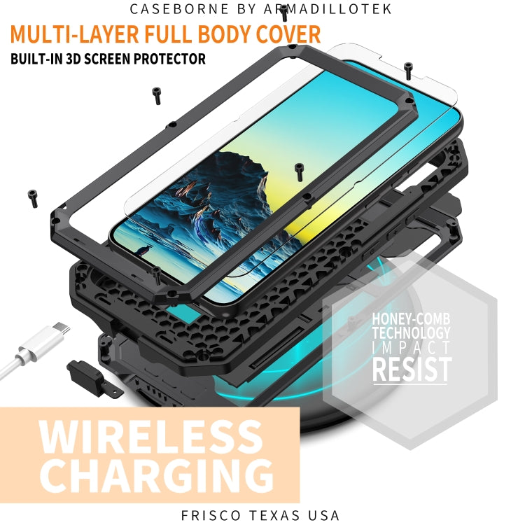 For Samsung Galaxy S22+ 5G R-JUST Sliding Camera Metal + Silicone Holder Phone Case(Black) - Galaxy S22+ 5G Cases by R-JUST | Online Shopping South Africa | PMC TechLife | Buy Now Pay Later Mobicred