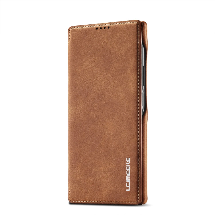 For Samsung Galaxy S22 Ultra 5G LC.IMEEKE Hon Ancient Series Horizontal Flip Leather Phone Case(Brown) - Galaxy S22 Ultra 5G Cases by LC.IMEEKE | Online Shopping South Africa | PMC TechLife | Buy Now Pay Later Mobicred