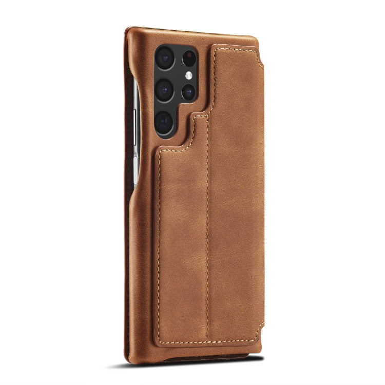 For Samsung Galaxy S22 Ultra 5G LC.IMEEKE Hon Ancient Series Horizontal Flip Leather Phone Case(Brown) - Galaxy S22 Ultra 5G Cases by LC.IMEEKE | Online Shopping South Africa | PMC TechLife | Buy Now Pay Later Mobicred