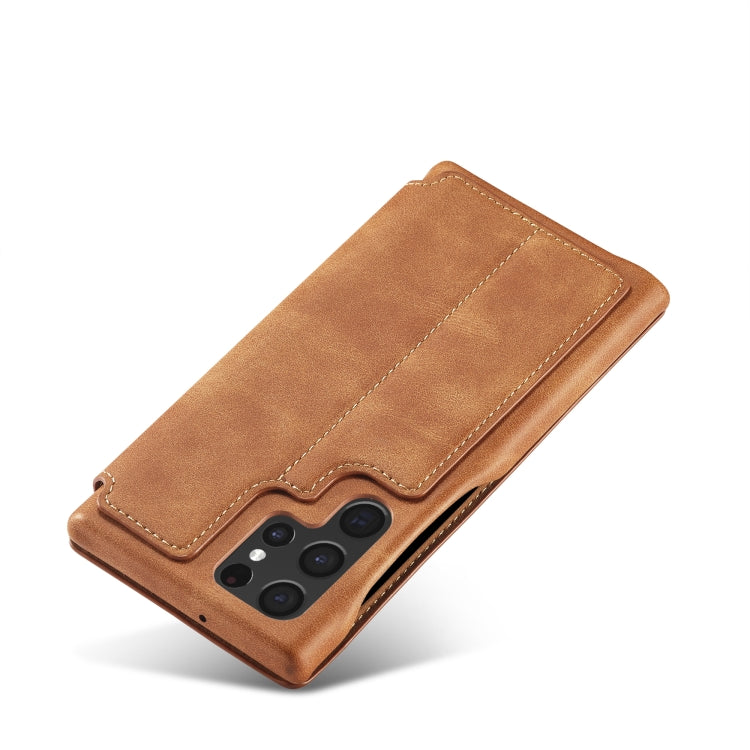 For Samsung Galaxy S22 Ultra 5G LC.IMEEKE Hon Ancient Series Horizontal Flip Leather Phone Case(Brown) - Galaxy S22 Ultra 5G Cases by LC.IMEEKE | Online Shopping South Africa | PMC TechLife | Buy Now Pay Later Mobicred