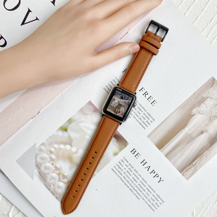 Lychee Top Layer Cowhide Watch Band For Apple Watch Series 7 41mm / 6& –  Onkiza