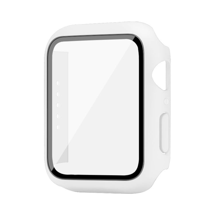 imak PC Case with Tempered Glass Film For Apple Watch Series 8 / 7 41mm(White) - Watch Cases by imak | Online Shopping South Africa | PMC TechLife | Buy Now Pay Later Mobicred