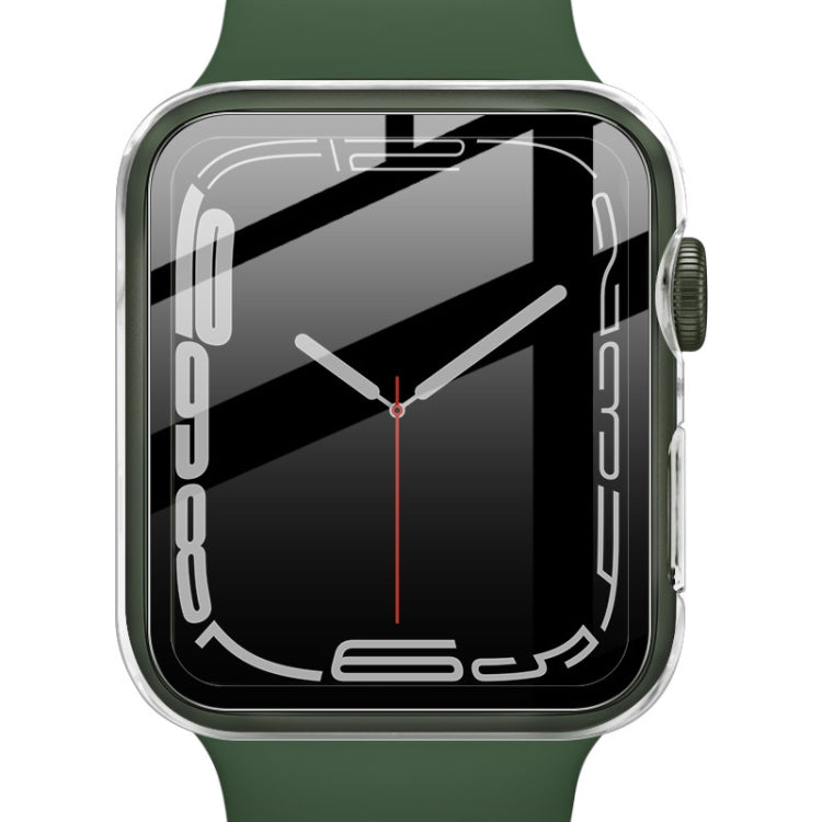 imak PC Case with Tempered Glass Film For Apple Watch Series 8 / 7 45mm(Transparent) - Watch Cases by imak | Online Shopping South Africa | PMC TechLife | Buy Now Pay Later Mobicred