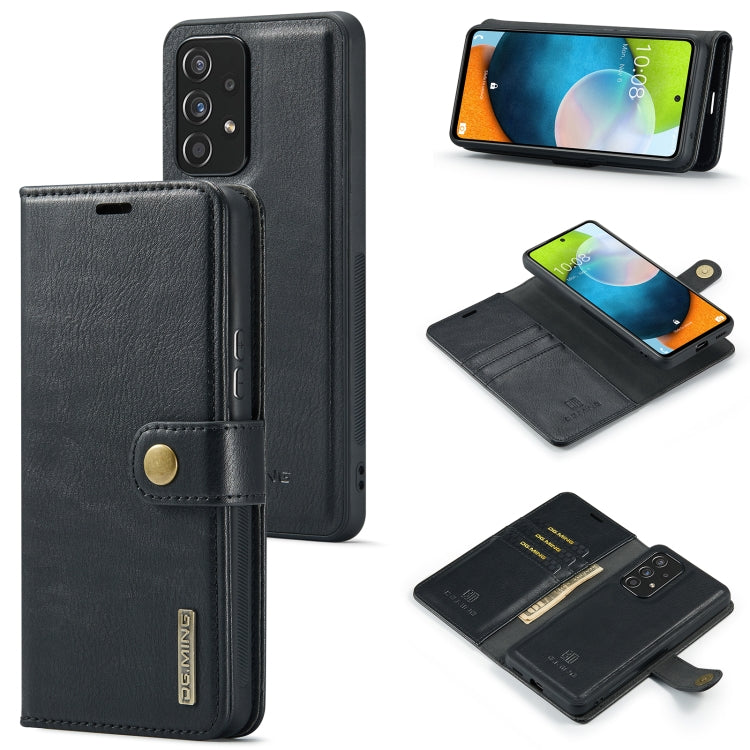 For Samsung Galaxy A53 5G DG.MING Crazy Horse Texture Detachable Magnetic Leather Phone Case(Black) - Galaxy Phone Cases by DG.MING | Online Shopping South Africa | PMC TechLife | Buy Now Pay Later Mobicred