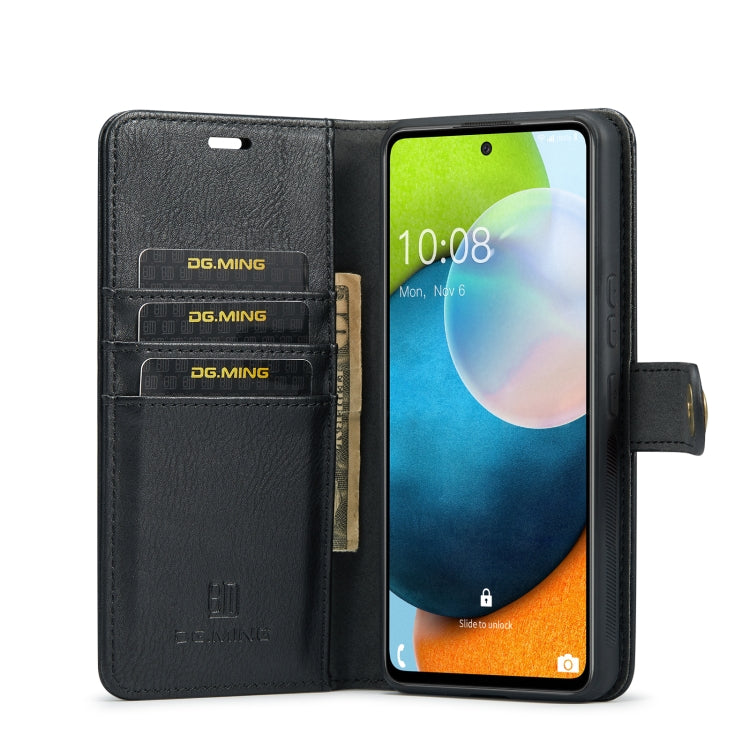 For Samsung Galaxy A53 5G DG.MING Crazy Horse Texture Detachable Magnetic Leather Phone Case(Black) - Galaxy Phone Cases by DG.MING | Online Shopping South Africa | PMC TechLife | Buy Now Pay Later Mobicred
