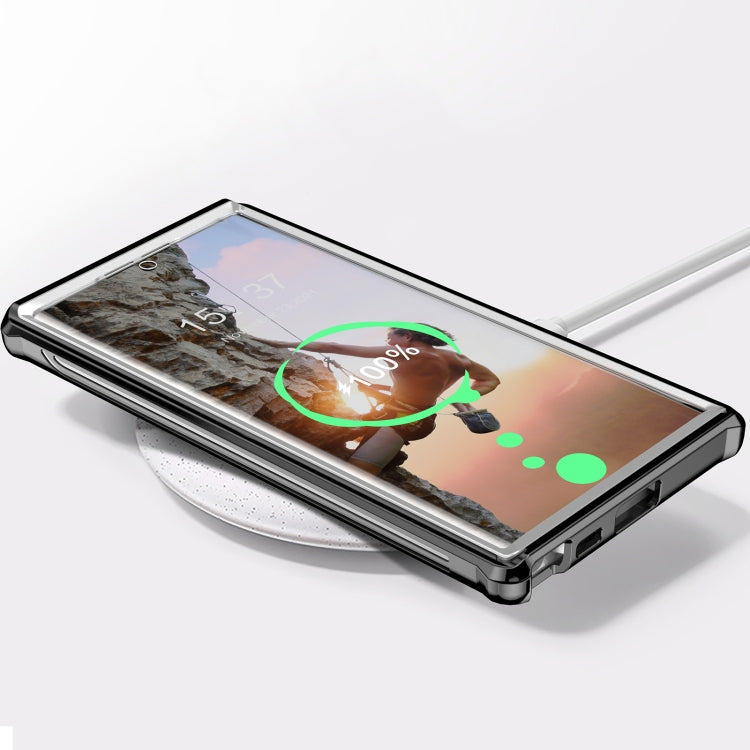 For Samsung Galaxy S22 Ultra 5G RedPepper Transparent Dot Shockproof Waterproof PC + TPU Phone Case(Black) - Galaxy S22 Ultra 5G Cases by RedPepper | Online Shopping South Africa | PMC TechLife | Buy Now Pay Later Mobicred