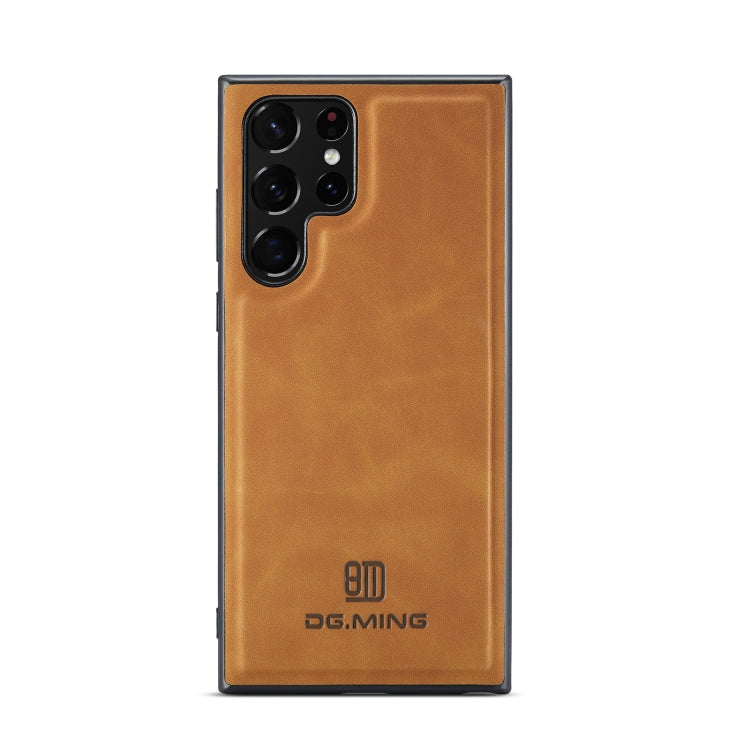For Samsung Galaxy S22 Ultra 5G DG.MING M1 Series 3-Fold Multi Card Wallet Phone Case(Brown) - Galaxy S22 Ultra 5G Cases by DG.MING | Online Shopping South Africa | PMC TechLife | Buy Now Pay Later Mobicred