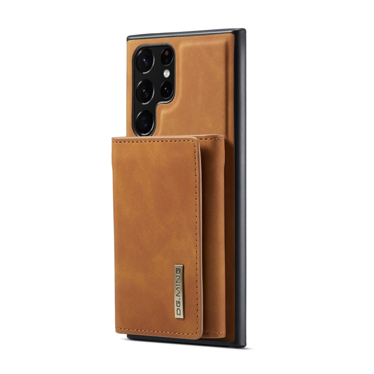 For Samsung Galaxy S22 Ultra 5G DG.MING M1 Series 3-Fold Multi Card Wallet Phone Case(Brown) - Galaxy S22 Ultra 5G Cases by DG.MING | Online Shopping South Africa | PMC TechLife | Buy Now Pay Later Mobicred
