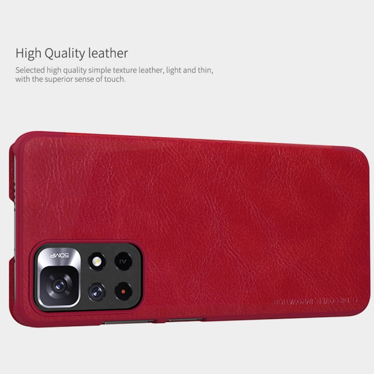 For Xiaomi Redmi Note 11 5G / 11T 5G / Poco M4 Pro 5G / 11S 5G NILLKIN QIN Series Crazy Horse Texture Leather Phone Case(Brown) - Xiaomi Cases by NILLKIN | Online Shopping South Africa | PMC TechLife | Buy Now Pay Later Mobicred