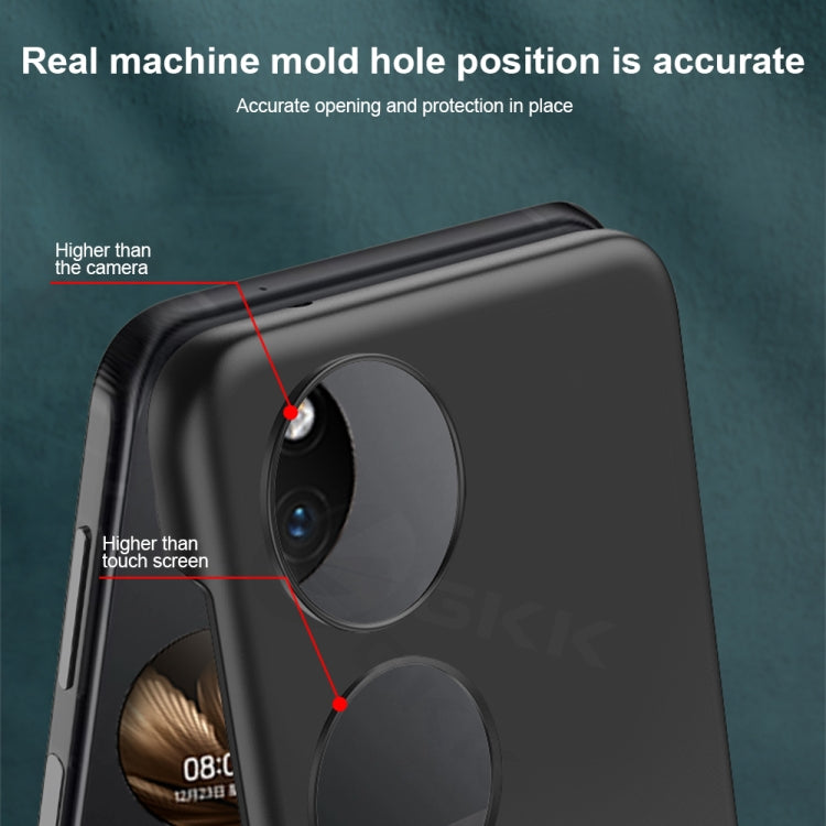 For Huawei P50 Pocket GKK Ultra-thin Full Coverage Phone Case with Ring(Black) - Huawei Cases by GKK | Online Shopping South Africa | PMC Jewellery