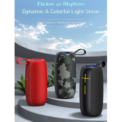 awei Y370 Outdoor Waterproof Bluetooth Speaker with Colorful Light(Red) - Desktop Speaker by awei | Online Shopping South Africa | PMC Jewellery | Buy Now Pay Later Mobicred