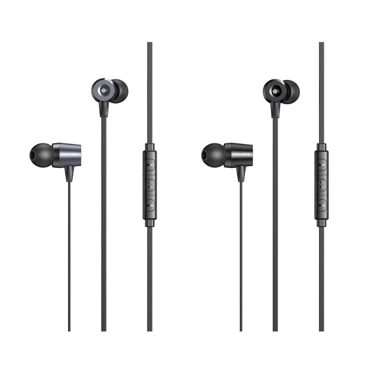 awei L1 Stereo Surround In-ear Wired Earphone(Grey) - In Ear Wired Earphone by awei | Online Shopping South Africa | PMC Jewellery