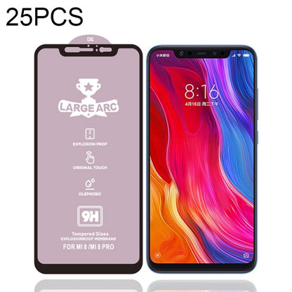 25 PCS 9H HD Large Arc High Alumina Full Screen Tempered Glass Film for Xiaomi Mi 8 -  by PMC Jewellery | Online Shopping South Africa | PMC Jewellery