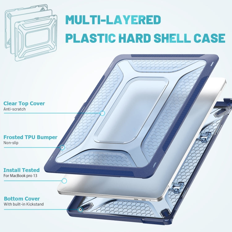 PC + TPU Honeycomb Laptop Protective Case For MacBook Pro 13.3 inch A2338 / A2289 / A2251 (2020)(Sapphire Blue) - MacBook Pro Cases by PMC TechLife | Online Shopping South Africa | PMC TechLife