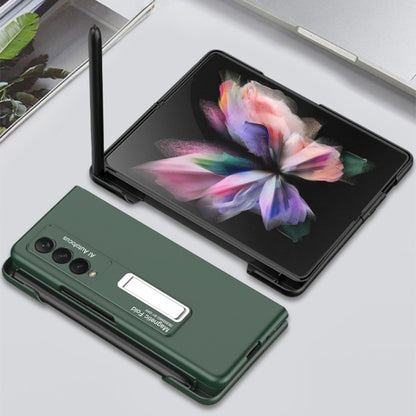 For Samsung Galaxy Z Fold3 5G GKK Ultra-thin PC Phone Flip Case with Holder & Side Pen Slot(Dark Night Green) - Galaxy Phone Cases by GKK | Online Shopping South Africa | PMC Jewellery