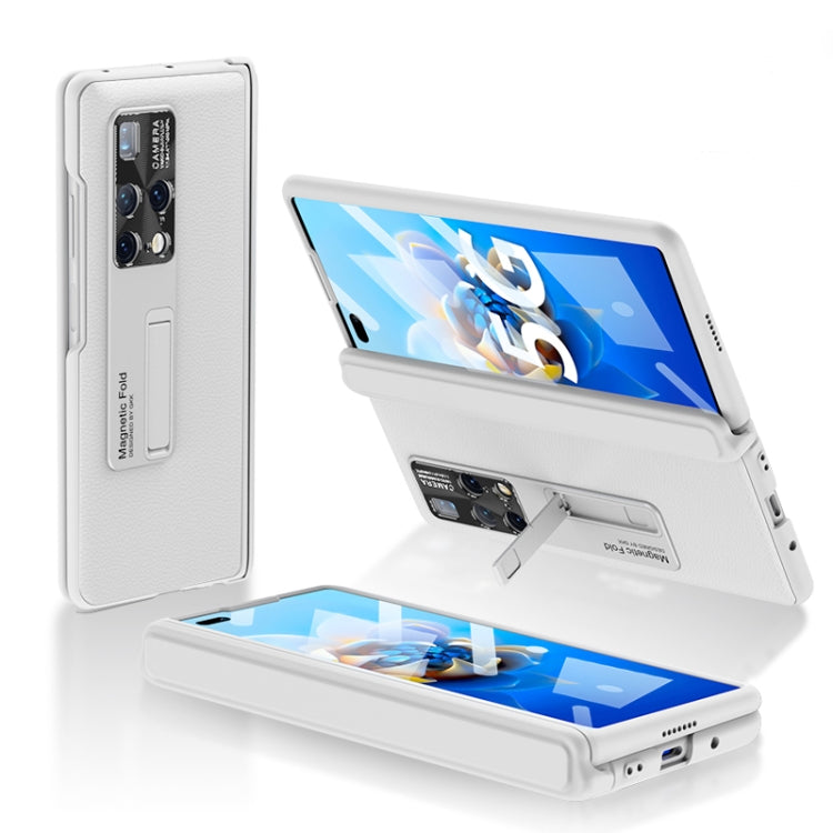 For Huawei Mate X2 GKK Magnetic PC + Leather Phone Flip Case with Holder(White) - Huawei Cases by GKK | Online Shopping South Africa | PMC Jewellery