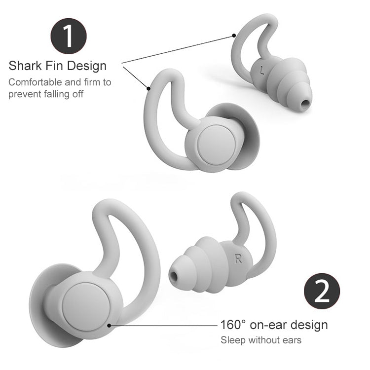 iMeBoBo A1 Shark Fin Version Nano Silicone Sleeping Noise Reduction Earplugs, Style:Three Layer(Grey) - Anti-dust & Ear Caps by PMC Jewellery | Online Shopping South Africa | PMC Jewellery