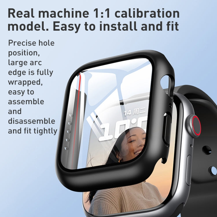 ROCK 2 in 1 PC Frame + Film Protector Case For  Apple Watch Series 6 & SE & 5 & 4 44mm(Black) - Watch Cases by ROCK | Online Shopping South Africa | PMC TechLife | Buy Now Pay Later Mobicred