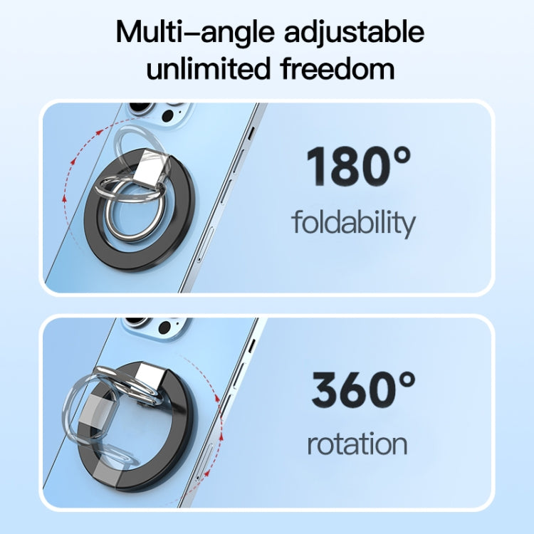wlons Magnetic 360 Degree Rotatable Mobile Phone Ring Holder(Black) - Ring Holder by wlons | Online Shopping South Africa | PMC TechLife | Buy Now Pay Later Mobicred