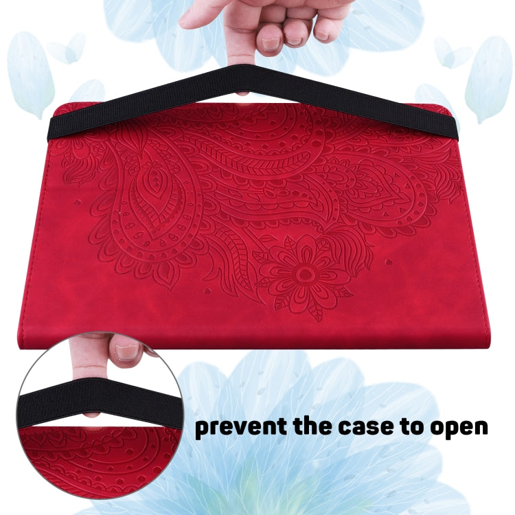 For Samsung Galaxy Tab A8 10.5 2021 Peacock Embossed Pattern Leather Tablet Case(Red) - Other Galaxy Tab PC by PMC TechLife | Online Shopping South Africa | PMC TechLife | Buy Now Pay Later Mobicred