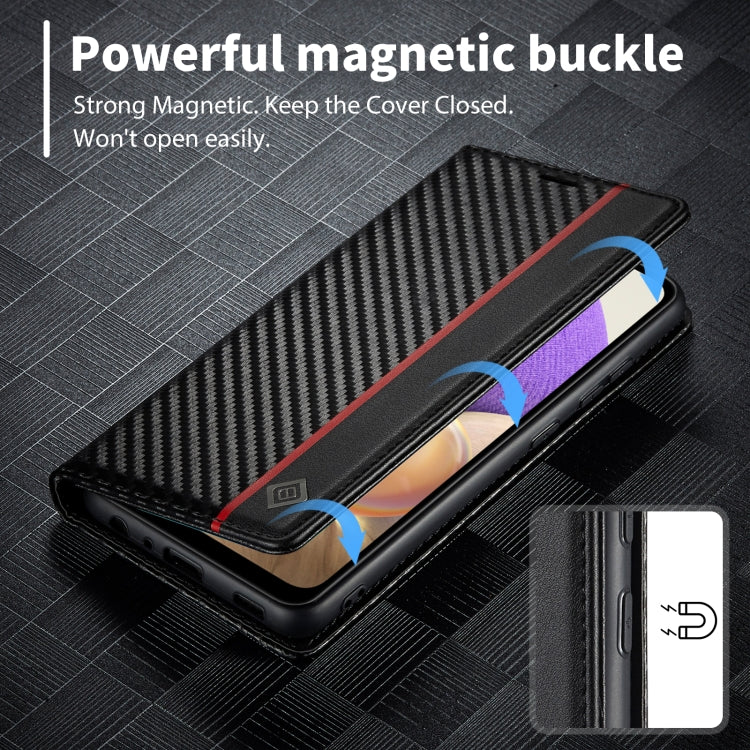 For Samsung Galaxy A33 5G LC.IMEEKE Carbon Fiber PU + TPU Leather Phone Case(Vertical Black) - Galaxy Phone Cases by LC.IMEEKE | Online Shopping South Africa | PMC TechLife | Buy Now Pay Later Mobicred