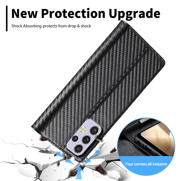 For Samsung Galaxy A33 5G LC.IMEEKE Carbon Fiber PU + TPU Leather Phone Case(Vertical Black) - Galaxy Phone Cases by LC.IMEEKE | Online Shopping South Africa | PMC TechLife | Buy Now Pay Later Mobicred