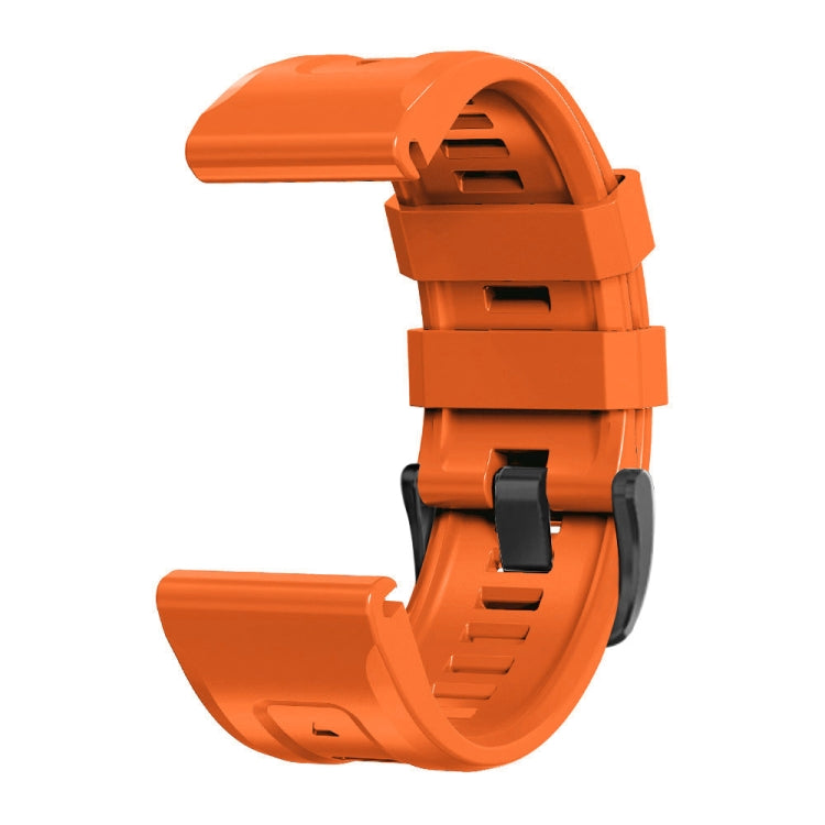 Compatible with Garmin Fenix 7X / 6X / 5X 26mm Black Buckle Silicone Watch Band(Orange) - Watch Bands by PMC TechLife | Online Shopping South Africa | PMC TechLife | Buy Now Pay Later Mobicred