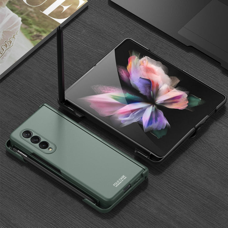 For Samsung Galaxy Z Fold3 5G GKK Magnetic Hinged Phone Flip Case with Side Pen Slot(Dark Green) - Galaxy Phone Cases by GKK | Online Shopping South Africa | PMC Jewellery