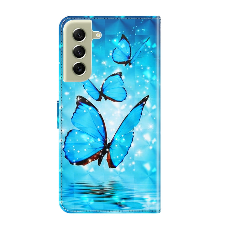 For Samsung Galaxy S22 5G 3D Painting Pattern TPU + PU Leather Phone Case(Three Butterflies) - free shipping - PMC TechLife - Order now!