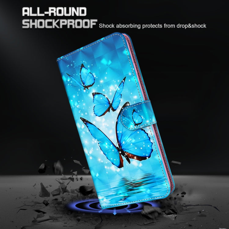 For Samsung Galaxy S22 5G 3D Painting Pattern TPU + PU Leather Phone Case(Three Butterflies) - free shipping - PMC TechLife - Order now!