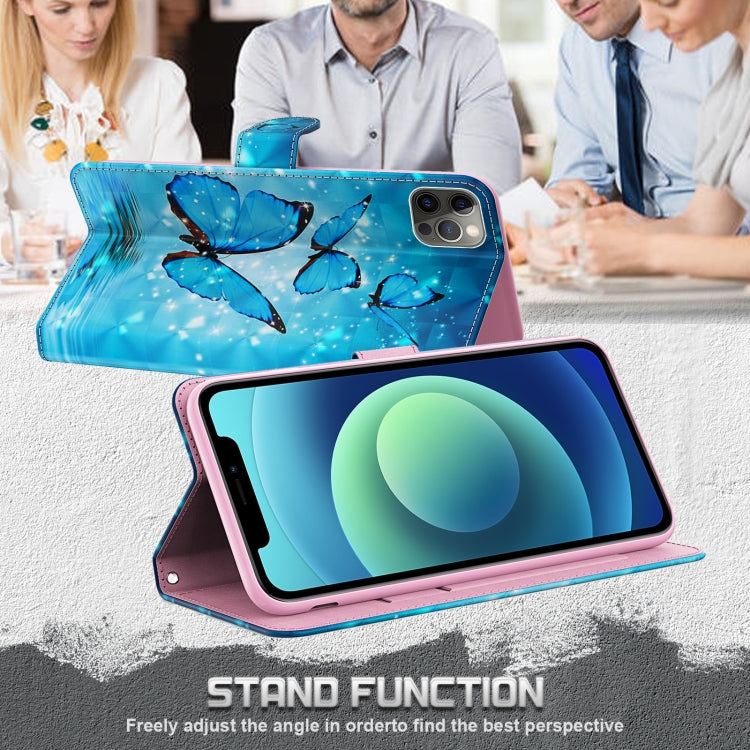 For Samsung Galaxy S22 5G 3D Painting Pattern TPU + PU Leather Phone Case(Three Butterflies) - free shipping - PMC TechLife - Order now!
