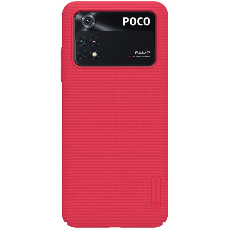 For Xiaomi Poco M4 Pro NILLKIN Frosted PC Phone Case(Red) - Xiaomi Cases by NILLKIN | Online Shopping South Africa | PMC Jewellery