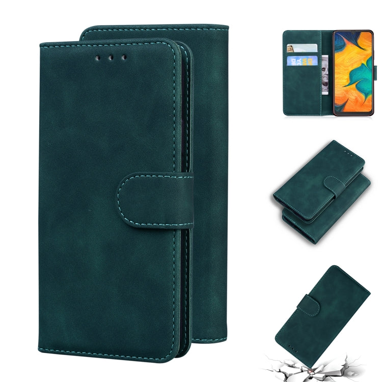 For Samsung Galaxy A20 / A30 Skin Feel Pure Color Flip Leather Phone Case(Green) - free shipping - PMC TechLife - Order now!