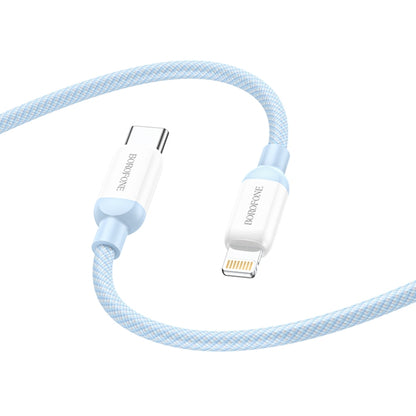 Borofone BX68 2.4A USB-C / Type-C to 8 Pin PD Charging Data Cable, Length:1m(Blue) - Normal Style Cable by Borofone | Online Shopping South Africa | PMC Jewellery