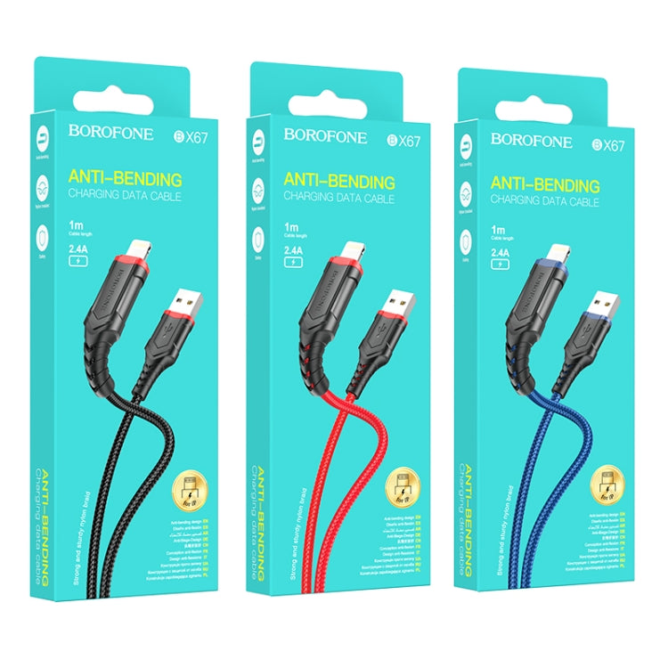 Borofone BX67 1m 2.4A USB to 8 Pin Charging Sync Data Cable(Black) - Normal Style Cable by Borofone | Online Shopping South Africa | PMC Jewellery