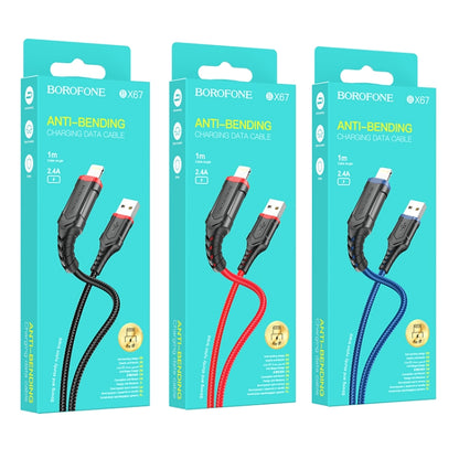 Borofone BX67 1m 2.4A USB to 8 Pin Charging Sync Data Cable(Red) - Normal Style Cable by Borofone | Online Shopping South Africa | PMC Jewellery