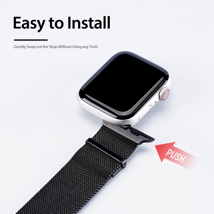 DUX DUCIS Milanese Watchband For Apple Watch Series 9&8&7 41mm / SE 3&SE 2&6&SE&5&4 40mm / 3&2&1 38mm(Black) - free shipping - PMC TechLife - Order now!