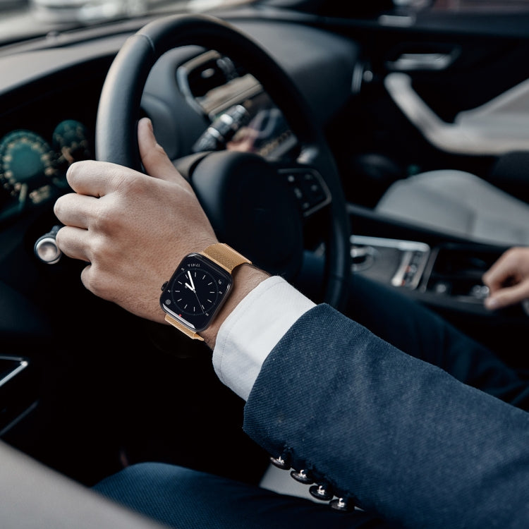 DUX DUCIS Milanese Watchband For Apple Watch Series 9&8&7 41mm / SE 3&SE 2&6&SE&5&4 40mm / 3&2&1 38mm(Gold) - free shipping - PMC TechLife - Order now!