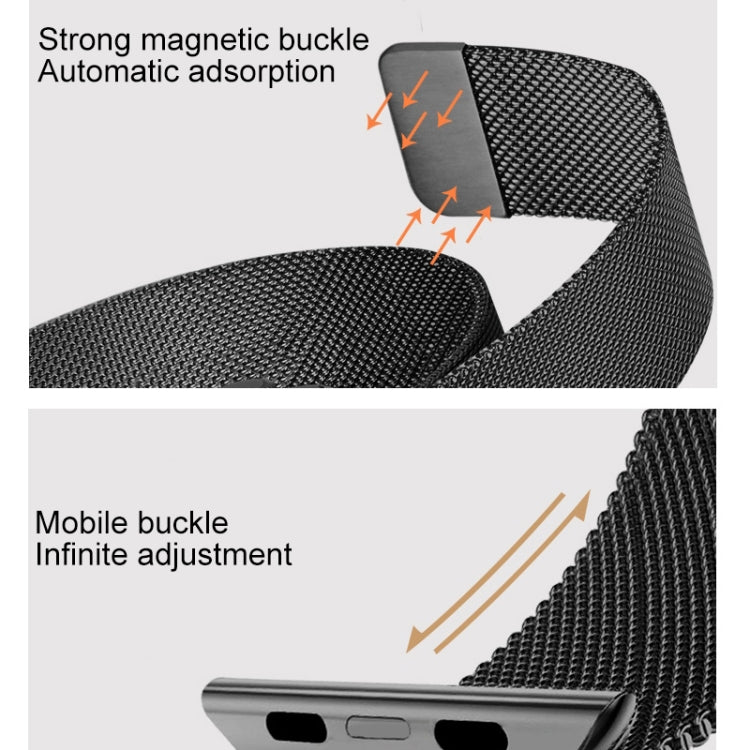For Apple Watch Series 7 45mm / 6 & SE & 5 & 4 44mm / 3 & 2 & 1 42mm Mutural Milanese Stainless Steel Watch Band(Black) - Watch Bands by Mutural | Online Shopping South Africa | PMC TechLife | Buy Now Pay Later Mobicred