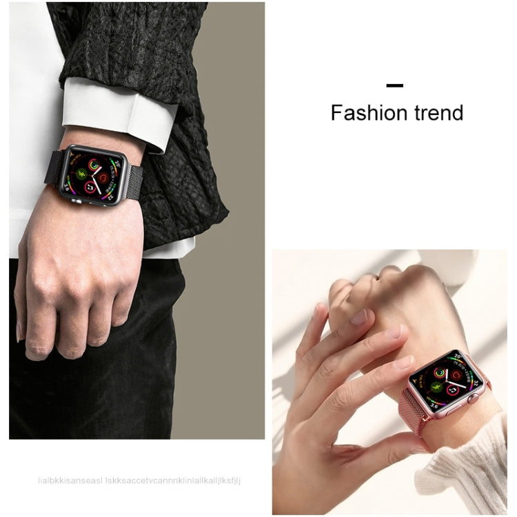 For Apple Watch Ultra 49mm&Watch Ultra 2 49mm / Series 9&8&7 45mm / SE 3&SE 2&6&SE&5&4 44mm / 3&2&1 42mm Mutural Milanese Stainless Steel Watch Band(Rose Gold) - Watch Bands by Mutural | Online Shopping South Africa | PMC TechLife | Buy Now Pay Later Mobicred