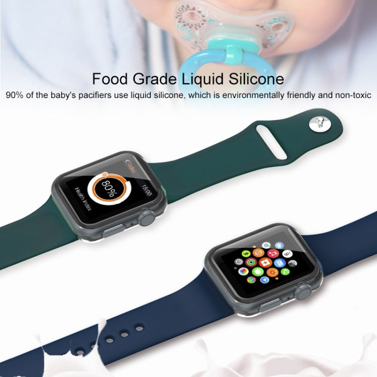 For Apple Watch Series 7 41mm / 6 & SE & 5 & 4 40mm / 3 & 2 & 1 38mm Mutural Liquid Silicone Watch Band(White) - Watch Bands by Mutural | Online Shopping South Africa | PMC TechLife | Buy Now Pay Later Mobicred