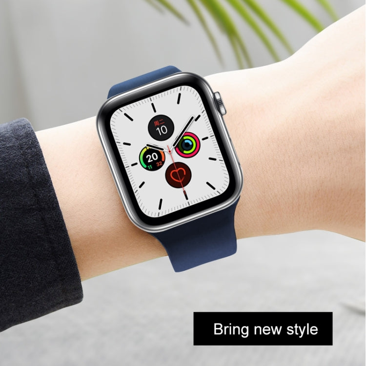 For Apple Watch Series 7 41mm / 6 & SE & 5 & 4 40mm / 3 & 2 & 1 38mm Mutural Liquid Silicone Watch Band(White) - Watch Bands by Mutural | Online Shopping South Africa | PMC TechLife | Buy Now Pay Later Mobicred