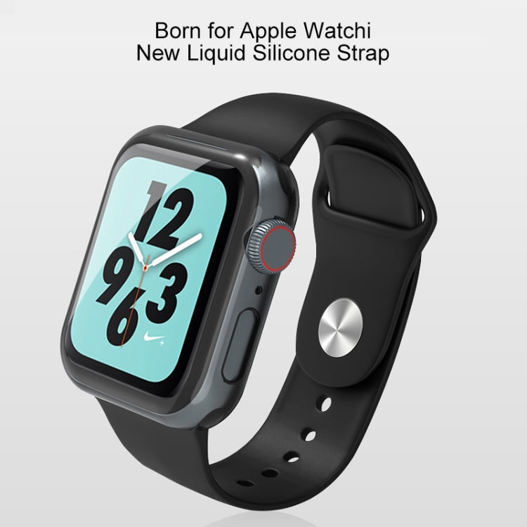 For Apple Watch Ultra 49mm&Watch Ultra 2 49mm / Series 9&8&7 45mm / SE 3&SE 2&6&SE&5&4 44mm / 3&2&1 42mm Mutural Liquid Silicone Watch Band(White) - Watch Bands by Mutural | Online Shopping South Africa | PMC TechLife | Buy Now Pay Later Mobicred