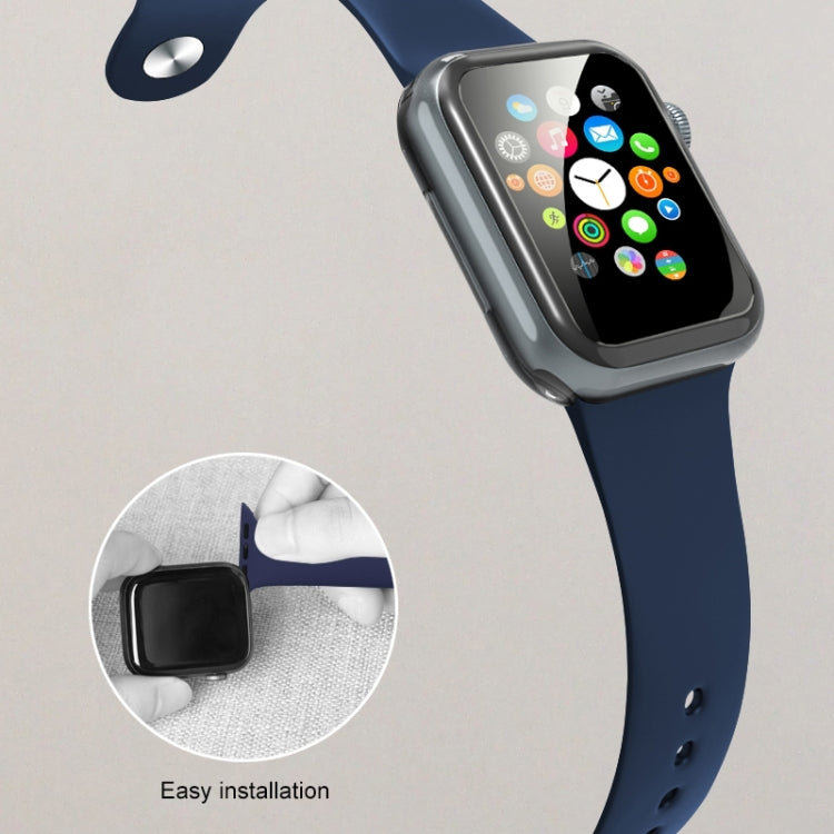 For Apple Watch Ultra 49mm&Watch Ultra 2 49mm / Series 9&8&7 45mm / SE 3&SE 2&6&SE&5&4 44mm / 3&2&1 42mm Mutural Liquid Silicone Watch Band(White) - Watch Bands by Mutural | Online Shopping South Africa | PMC TechLife | Buy Now Pay Later Mobicred
