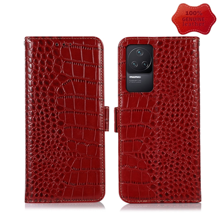 For Xiaomi Redmi K50 / K50 Pro Crocodile Top Layer Cowhide Leather Phone Case(Red) - Xiaomi Cases by PMC Jewellery | Online Shopping South Africa | PMC Jewellery