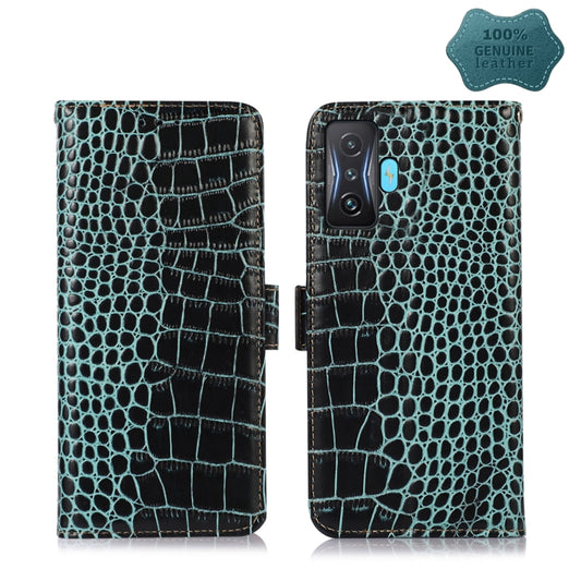 For Xiaomi Redmi K50 Gaming Crocodile Top Layer Cowhide Leather Phone Case(Green) - Xiaomi Cases by PMC Jewellery | Online Shopping South Africa | PMC Jewellery