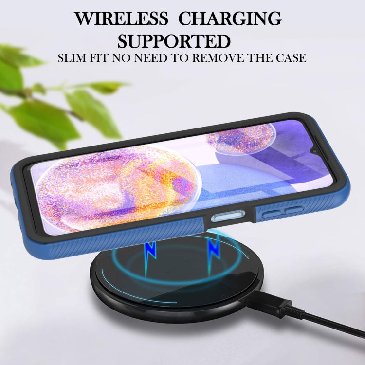 For Samsung Galaxy A23 5G / 4G Starry Sky Solid Color Series PC + TPU Phone Case with PET Film(Blue) - Galaxy Phone Cases by PMC TechLife | Online Shopping South Africa | PMC TechLife | Buy Now Pay Later Mobicred