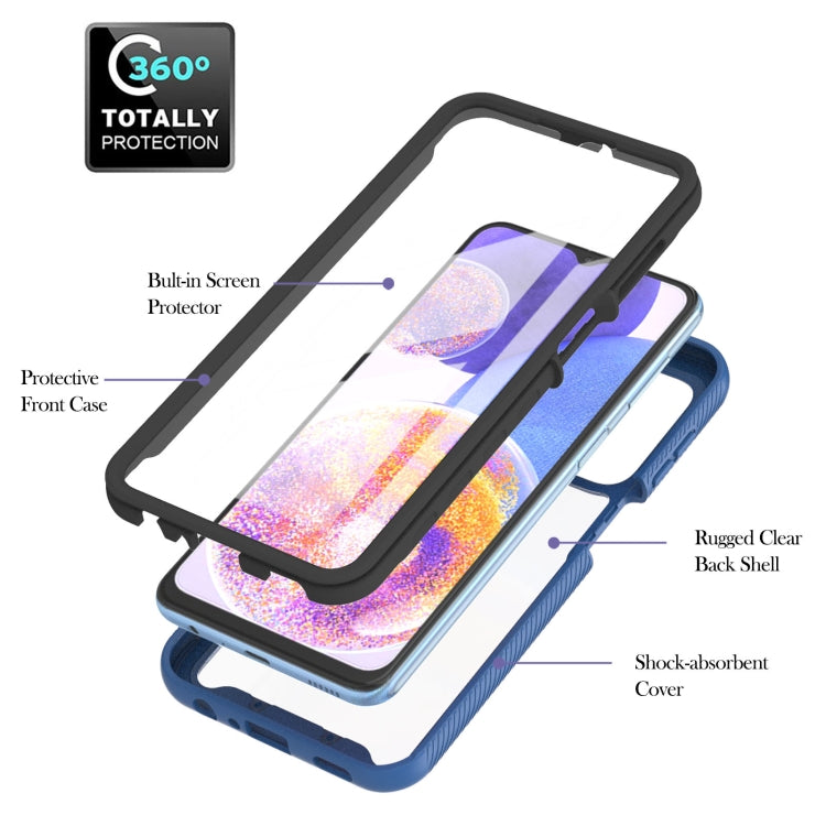 For Samsung Galaxy A23 5G / 4G Starry Sky Solid Color Series PC + TPU Phone Case with PET Film(Blue) - Galaxy Phone Cases by PMC TechLife | Online Shopping South Africa | PMC TechLife | Buy Now Pay Later Mobicred