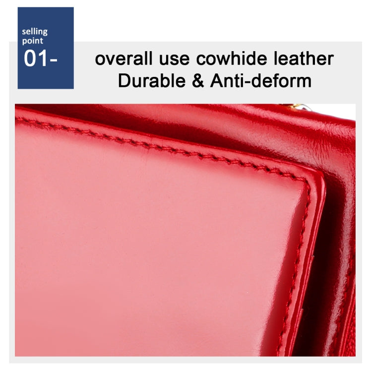 3506 RFID Anti-Degaussing Oil Wax Vintage Texture Genuine Leather Hand Held Wallet for Ladies(Rose Red) - free shipping - PMC TechLife - Order now!